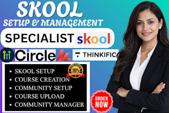 create skool community, skool course structure, community management, kajabi