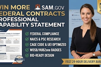 design a professional government contractor capability statement