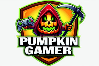 design awesome pumpkin gaming logo within 1 day