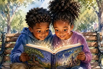 draw a cute childrens storybook illustration