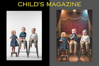 create childrens memory magazine with custom illustrations