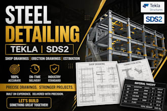 do tekla steel detailing shop drawings erection drawings