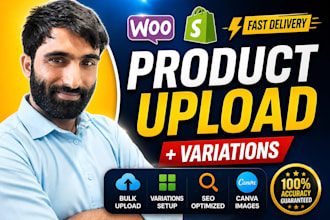 upload shopify and woocommerce products with variations