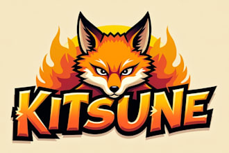 design super kitsune fox logo with express delivery
