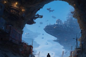create concept art for games,films