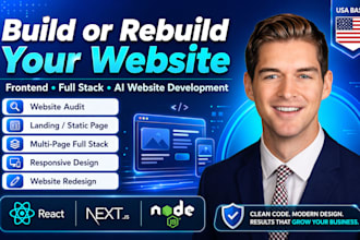 build rebuild custom website front end developer saas developer custom backend