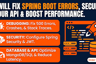 fix spring boot rest API errors, and spring security issues