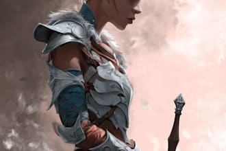 draw dnd character art, fantasy art or character backstory