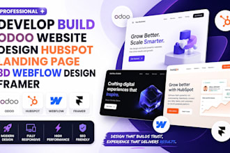 develop build odoo website design hubspot landing page 3d webflow design framer