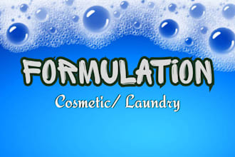 develop formula for cosmetic and laundry products as a chemist formulation
