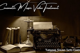 write a cinematic music video treatment and script