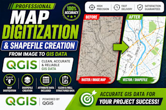 digitize maps and create shapefiles using qgis for gis projects
