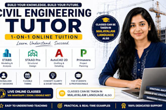 teach all civil engg subjects, structural software staad pro, etabs, autocad etc