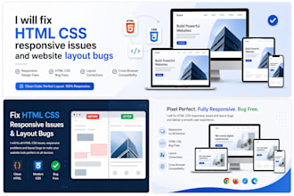 fix html css responsive issues and website layout bugs