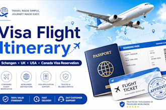 create flight itinerary for visa application