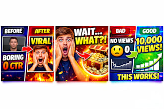 design professional youtube thumbnails to boost views