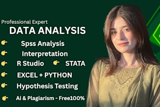 do statical data analysis,report by spss ,stata , excel,r studio smart pls