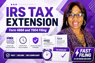 file irs tax extension form 4868 7004 for llc business and individuals