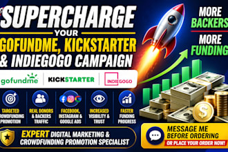 supercharge gofundme, kickstarter campaign with expert crowdfunding promotion