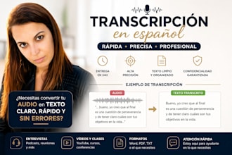 transcripción de audio a texto en español rápida y precisa