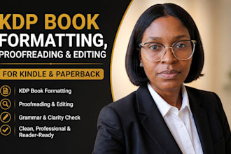 do kdp formatting, proofreading and editing for both kindle and paperback