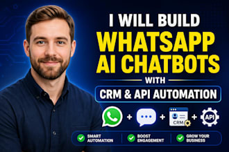 build whatsapp ai chatbots with CRM and api automation