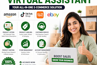 be your expert VA for amazon, tik tok shop, temu and ebay