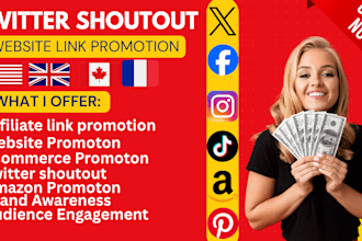 promote shoutout share website link to 450m USA, UK, ca twitter, fb, ig audience