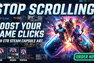 create steam capsule art and game art illustrations