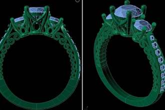 fix and optimize ring size, jewelry cad or stl files for 3d printing and casting