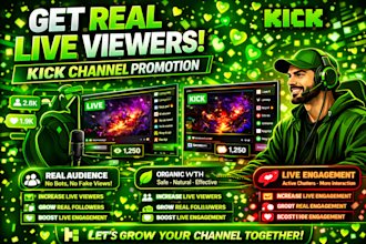 promote kick stream to real audience and  active live viewers