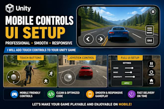create unity mobile touch controls, joystick, and UI