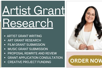 be your artist grant consultant grant writing art grant research and film music