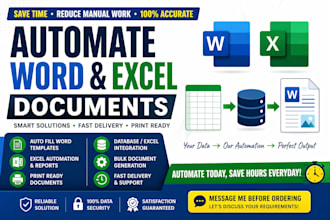 automate word and excel documents with database integration