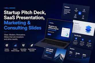 do start up deck,saas presentation, marketing and  consulting slides