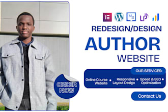 author website, book author website, course website on wix or wordpress website