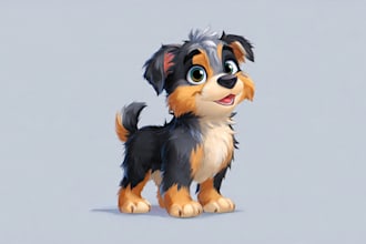 draw your pet dog cat cute cartoon illustration