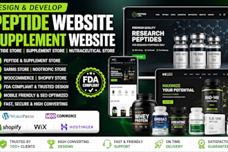 design peptide website supplement website peptide store woocommerce store