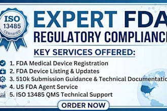 provide fda registration, medical device listing, and mocra compliance