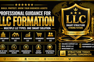 assist with holding company, real estate and ecommerce llc setup