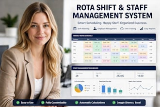 create rota shift, employee schedule, shift planning and staff management system