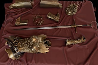 model stylized fantasy weapons for rpg games
