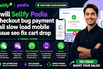 sellfy podia checkout bug payment fail slow load mobile issue seo fix cart drop