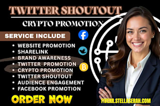 promote your crypto website yt fb with targeted twitter shoutouts
