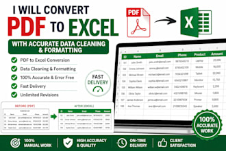 convert PDF to excel with accurate data cleaning