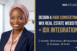 design a high converting wix real estate website with idx integration