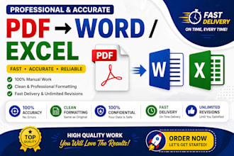 convert PDF or image to word or excel professionally