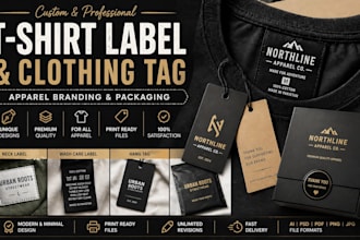 design custom tshirt label design clothing tag apparal branding and packaging