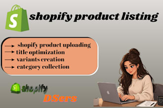 shopify product listing, product upload, and ecommerce data entry