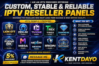 activate reseller panel for dream4k, strong8k,trex dino panel , mega panel, lion